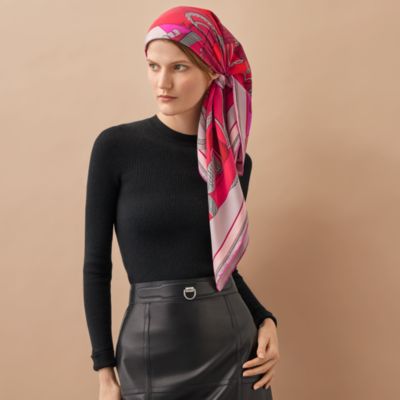 【 Hermes 】Ladies Grey Zouaves Et Dragons Wash スカーフ 90 Hermes 】Ladies Grey Zouaves Et Dragons Wash スカーフ 90